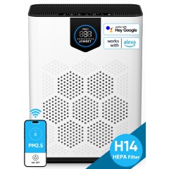 JOWSET Smart HEPA 14 Air Purifiers for Home Large Room up to 2215 Sq Ft, APP Smart Control, CADR 400m³/h, 2 Washable Filters, PM 2.5 Display, Remove Allergies Dust Pet Hair, 22dBold Spores